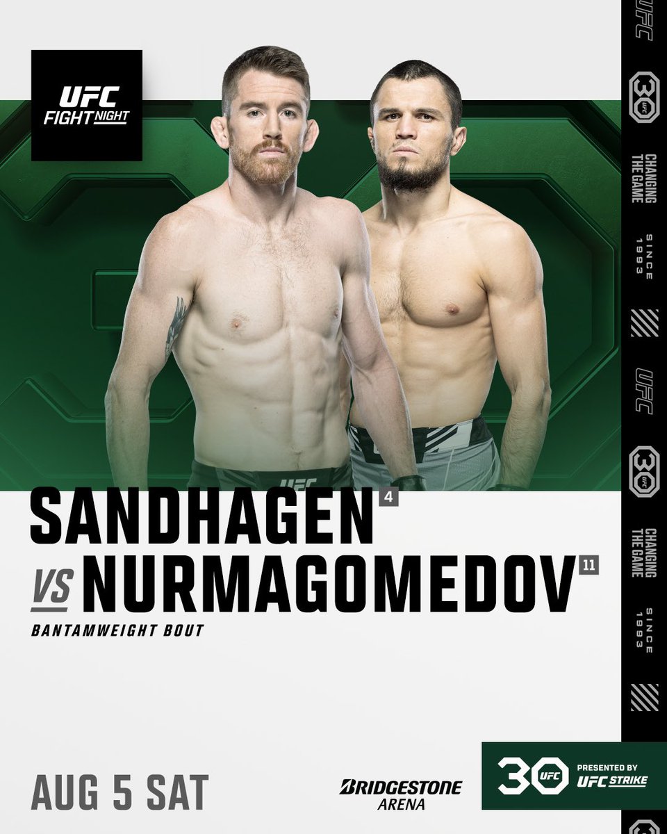 Music City gets their main event 🤩

🔥 @CorySandhagen vs <a href="/UNmgdv/">Umar Nurmagomedov</a> at #UFCNashville 🔥