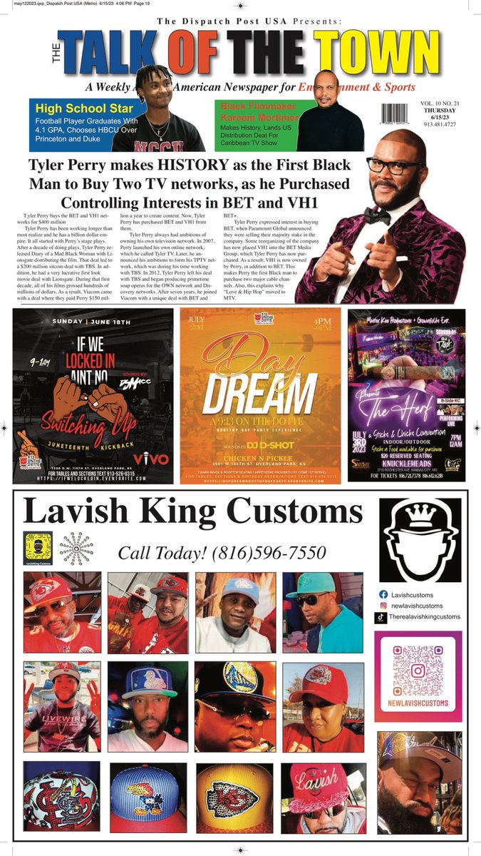 DispatchPostUSA's tweet photo. The Talk of the Town - Entertainment 📰 June 15th Edition 
#dispatchpostusa https://t.co/ay2OaYW1lo