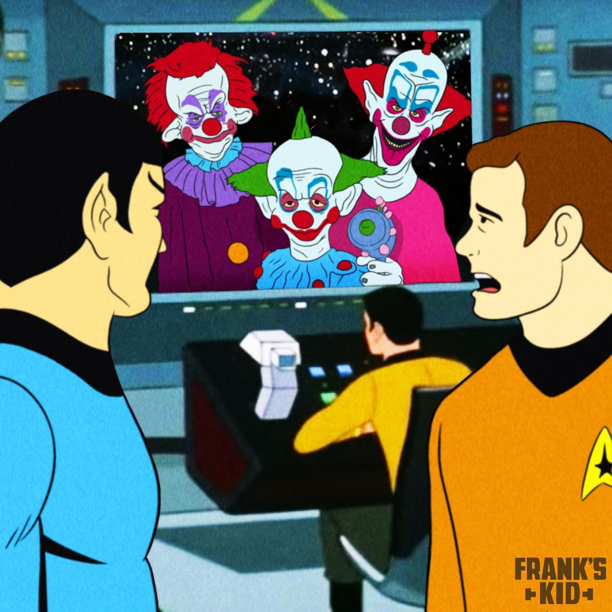 Killer Klowns Beaming Up
#killerklownsfromouterspace #clown #startrek #space #HorrorFam #horror #captainkirk #HorrorCommunity #funny