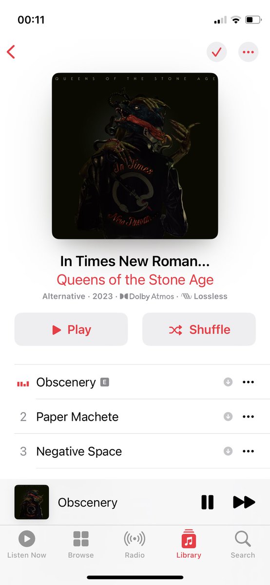 Having my own midnight listening party…. #QOTSA #InTimesNewRoman