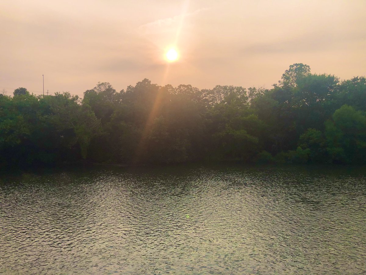 Good evening Twitter #photooftheday #sunset #hazy #pawx #SchuylkillRiver #ReadingPA