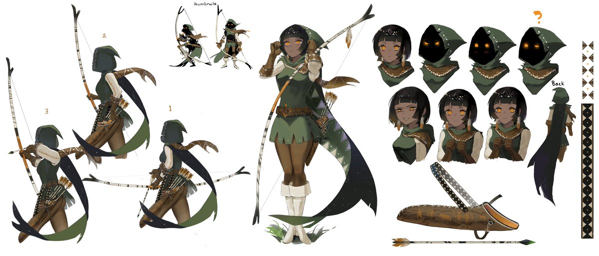 Spent a week designing an archer gal named Soho for a personal portfolio project 
 #characterdesign