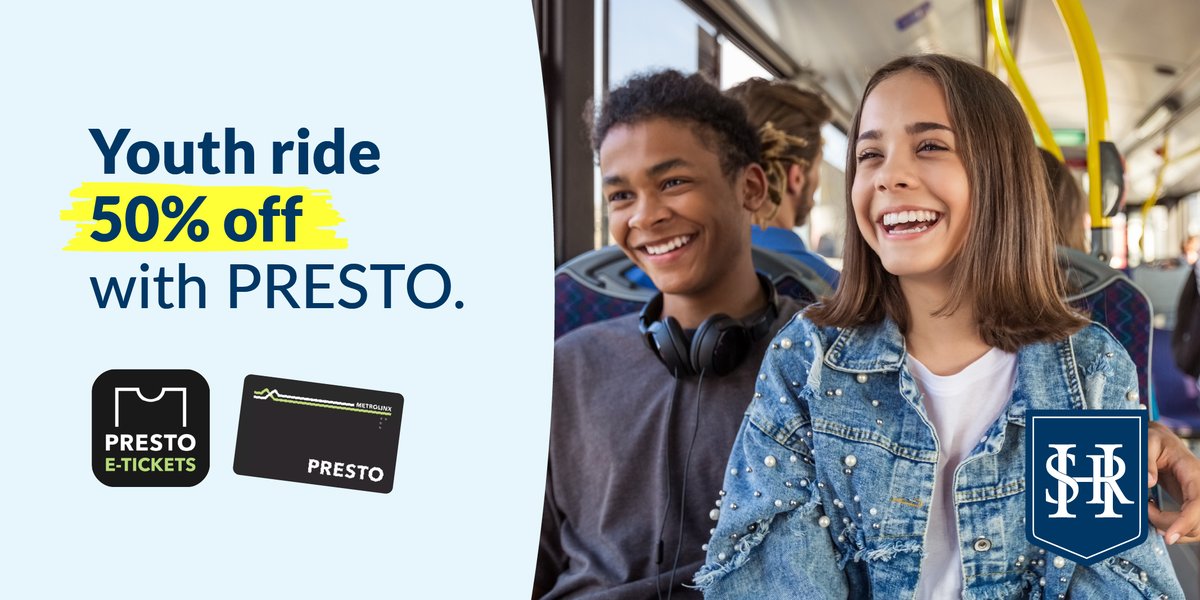 hsr's tweet photo. Youth ride for half the price with #PRESTO this summer! 💲
From July 1st to August 31st, youth ages 13-19 will ride for 50% off using a PRESTO card or PRESTO E-tickets. Learn more about the promotion at https://t.co/x0ktqyB1pZ
#TryTransit #HamiltonTransit https://t.co/EsDA3YfInf