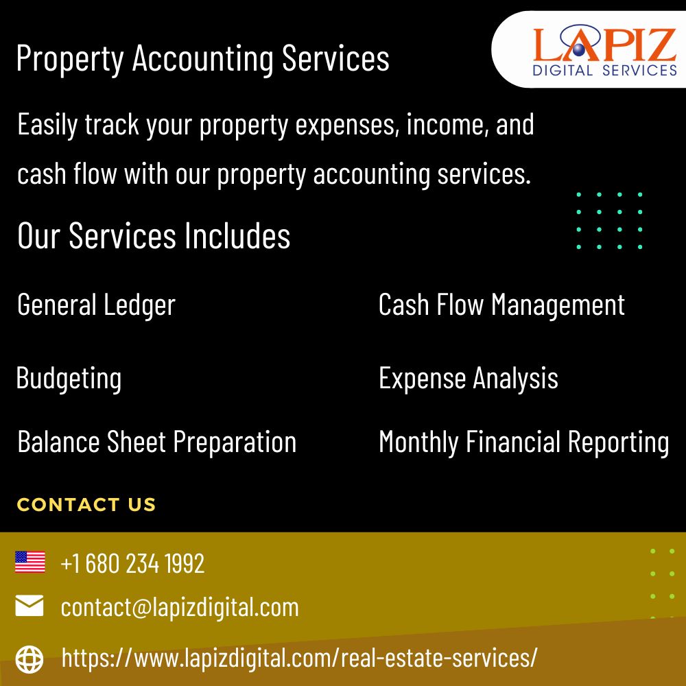 Easily track your property expenses, income, and cash flow with our property accounting services.
#propertymanagement #RealEstate #services #PropertyManagement #PropertyAccounting #Services #Lapizdigitalservices
For More Information Visit :
lapizdigital.com/real-estate-se…