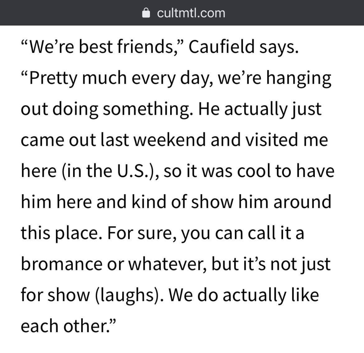 Cole Caufield on his BFF Nick Suzuki in an interview last year 
 
rawchili.com/2932471/
 
#Canadiens #CanadiensDeMontréal #Hockey #IceHockey #Montreal #MontrealCanadiens #NationalHockeyLeague #NHL #NHLEasternConference #NHLEasternConferenceAtlanticDivision #Quebec