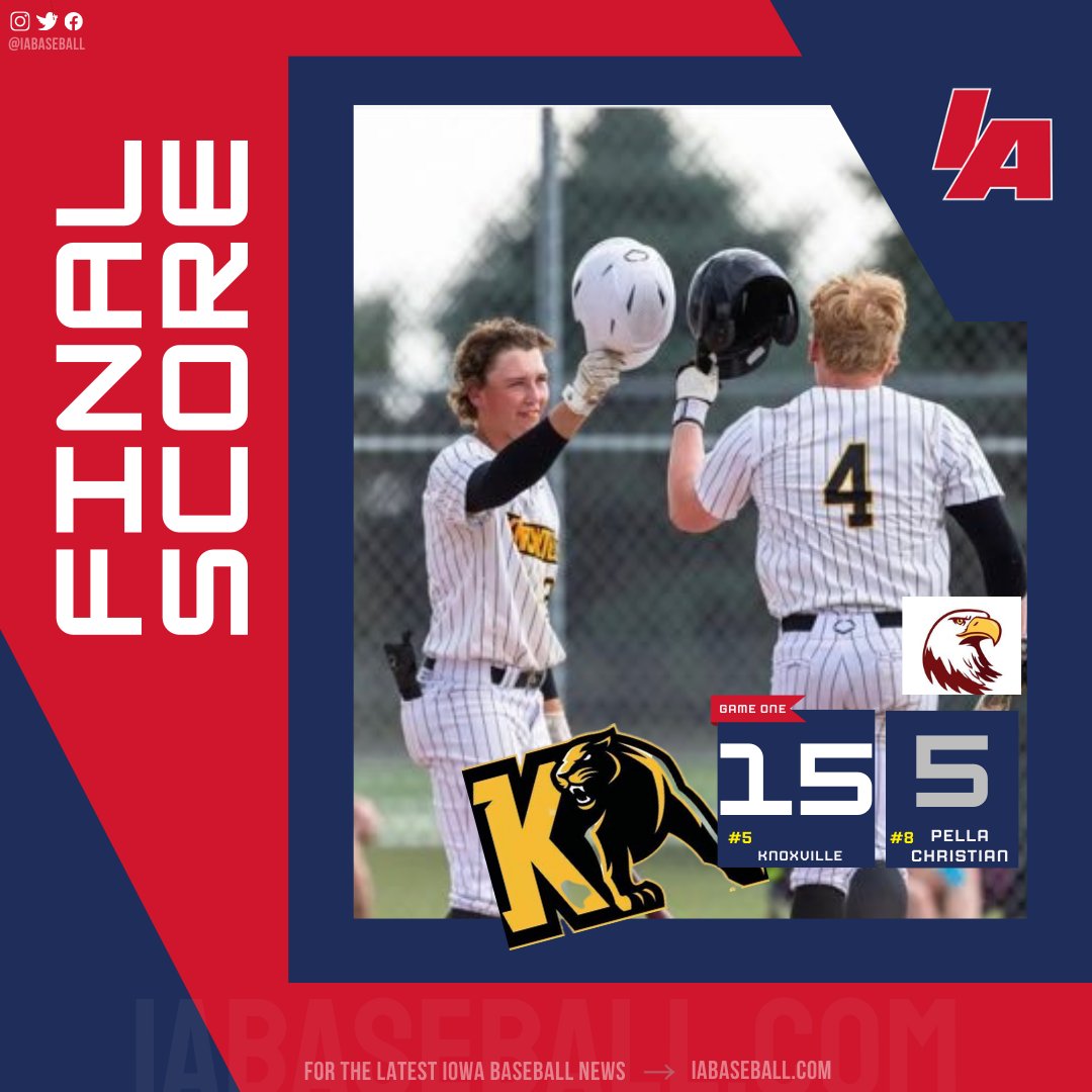 What a comeback for Knoxville baseball as they sometimes back from a 5-0 deficit to score 15 unanswered runs, including an 8-run 6th to seal their 21st victory of the season!
#iahsbb