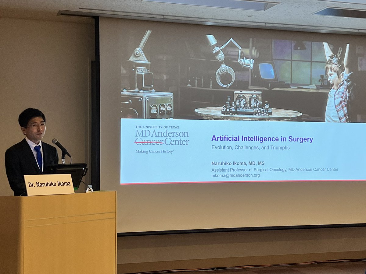 Heather Lyu (@heatherlyu) on Twitter photo Fantastic talk on the role of AI in surgery by an equally fantastic surgeon <a href="/IkomaMD/">Naruhiko Ikoma MD MS</a>! #IGCC <a href="/YukiHirataMD/">Yuki Hirata MD PhD</a> <a href="/pamelawlu/">Pamela Lu</a> <a href="/MDAndersonNews/">MD Anderson Cancer Center</a> Fantastic talk on the role of AI in surgery by an equally fantastic surgeon <a href="/IkomaMD/">Naruhiko Ikoma MD MS</a>! #IGCC <a href="/YukiHirataMD/">Yuki Hirata MD PhD</a> <a href="/pamelawlu/">Pamela Lu</a> <a href="/MDAndersonNews/">MD Anderson Cancer Center</a>