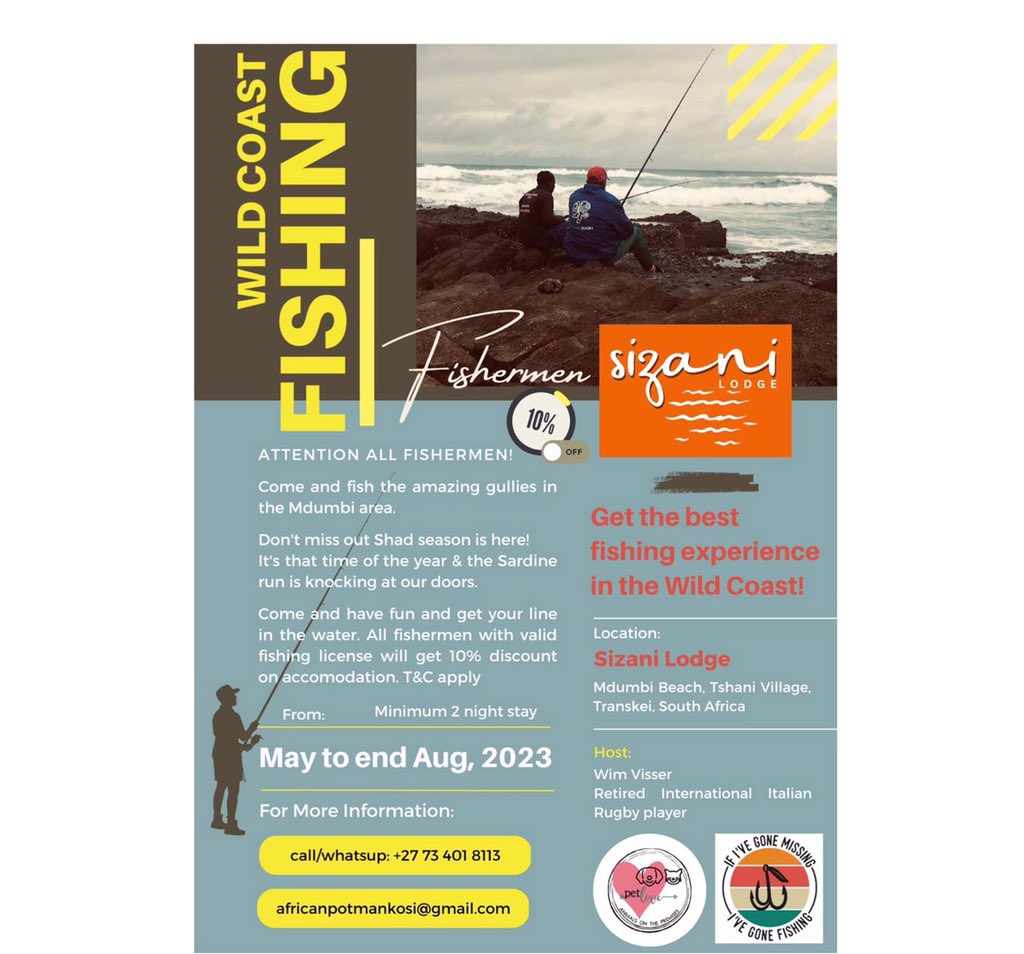 Fishing time. Shad are running. #wildcoast #transkei #easterncape 
@tracksmag #accommodation #freewifi #surf #fishing #kayaking #adventure #hiking #beachlife #surfing  #dinewithus #workremotely #footprintsbar #StrongerTogether