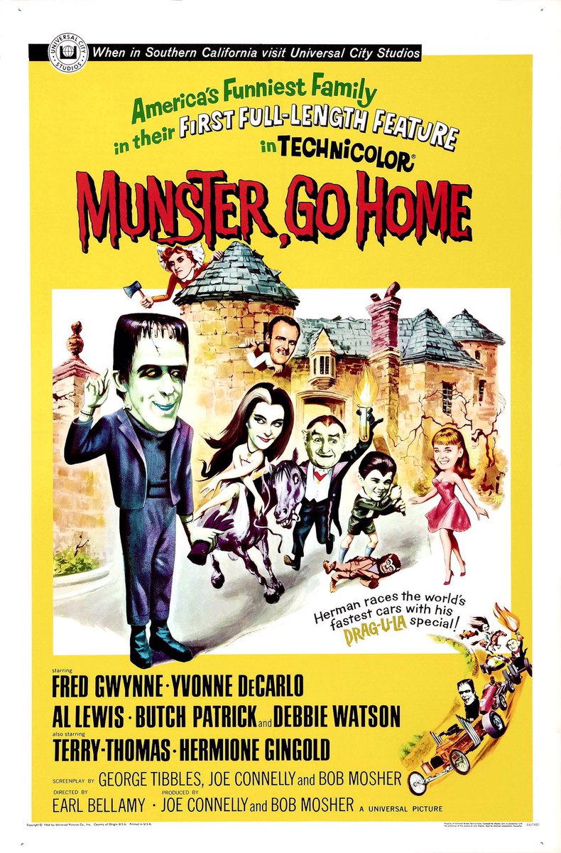 FilmNewsNos's tweet photo. 🎬MOVIE HISTORY: 57 years ago today, June 15, 1966, the movie ‘Munster, Go Home!’ opened in theaters!
#FredGwynne #YvonneDeCarlo #AlLewis #ButchPatrick #DebbieWatson #TerryThomas #HermioneGingold #RobertPine #JohnCarradine #BernardFox #RichardDawson #JeanneArnold #MariaLennard https://t.co/hsLqlAH7F1