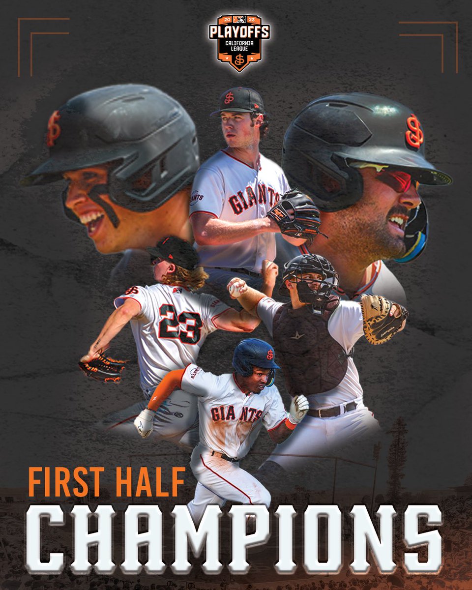 For the first time since 2013, your San Jose Giants are First Half Champions, securing a playoff berth for the fourth consecutive season! 🍾
