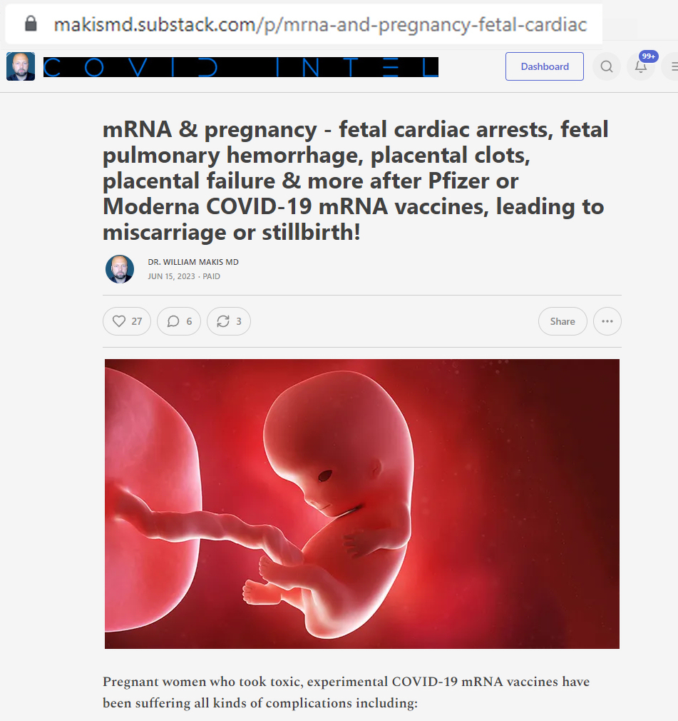 31 year old pregnant woman had 1st Pfizer COVID-19 mRNA vaccine at 18 weeks pregnancy on Sep.16, 2021 and suffered fetal cardiac arrest.

'Fetal outcome is intrauterine death' (VAERS 1964955)

CDC: 'Safe in pregnancy!'

#DiedSuddenly #cdnpoli #ableg