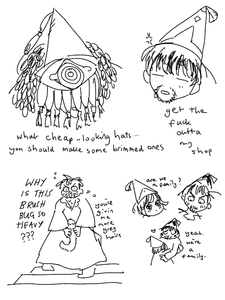 just quick scribbles of what ive drawn before: howlcore orufrey. the feathers are coming from his eye scar #orufreyweek2023 #Δ帽子