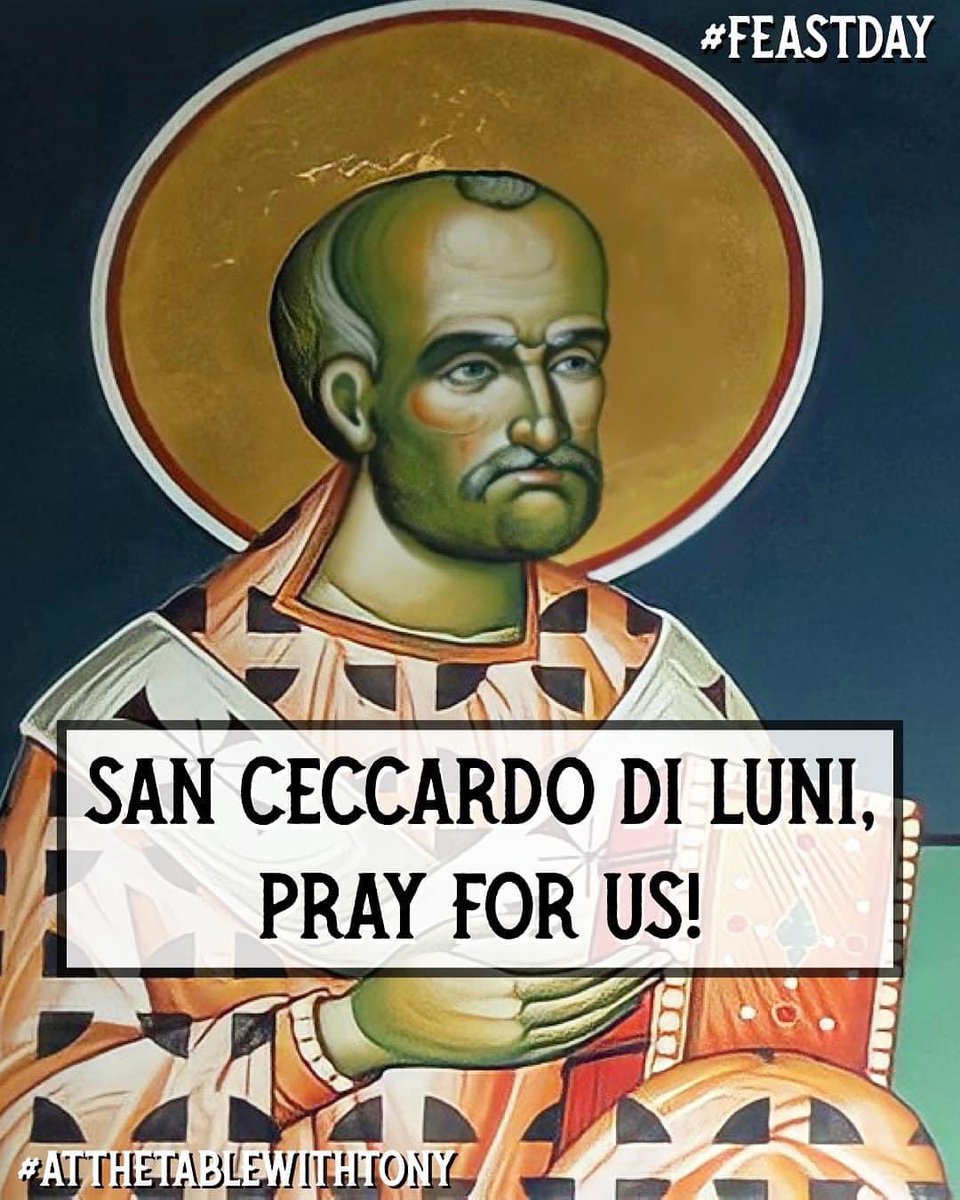 San Ceccardo di Luni, Bishop & Martyr, pray for us!  He was the bishop of #Luni in #Liguria, Italy.  He was martyred by Viking pirates in 860 when they sacked Luni.  He is the #PatronSaint of #Carrara (Provincia di #MassaCarrara).  #FeastDay #AtTheTableWithTony