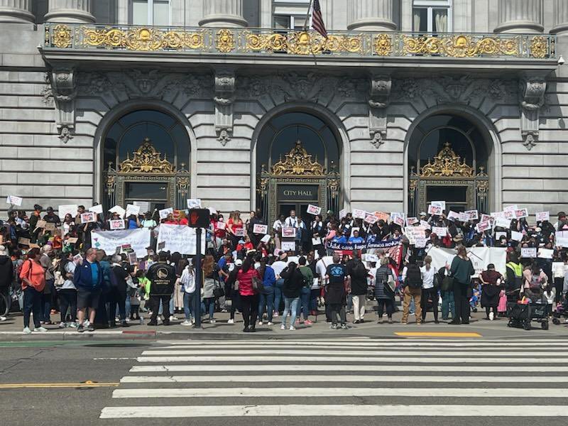 Wow! Wow! Wow! We had 400+ community members come to City Hall to speak out against Mayor <a href="/LondonBreed/">London Breed</a> ‘s attempt to redirect $150 million away child care! Thank you to EVERYONE that made your voices heard today!