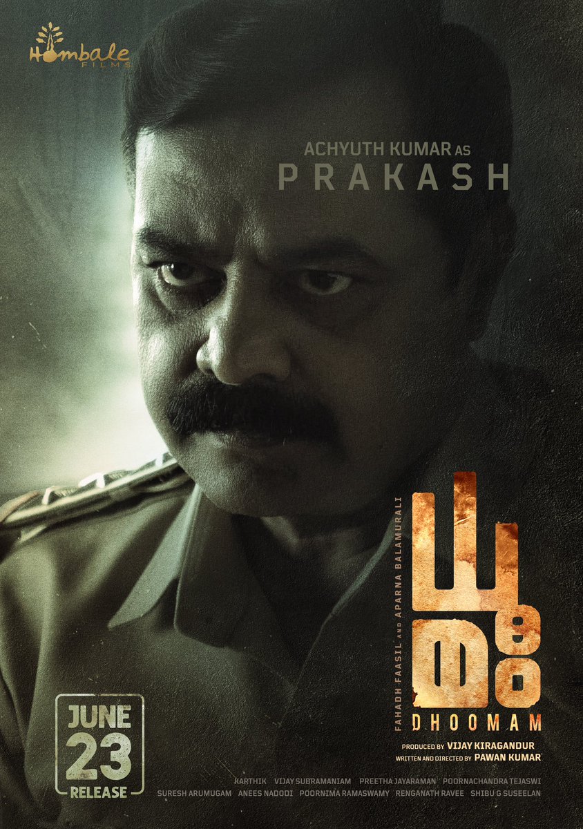 HombaleGroup's tweet image. The ashes in the tray hold many secrets. But who is looking?

Introducing #AchyuthKumar as ‘PRAKASH’ from #Dhoomam. 

𝐈𝐧 𝐂𝐢𝐧𝐞𝐦𝐚𝐬 𝐟𝐫𝐨𝐦 𝐉𝐮𝐧𝐞 𝟐𝟑 🔥