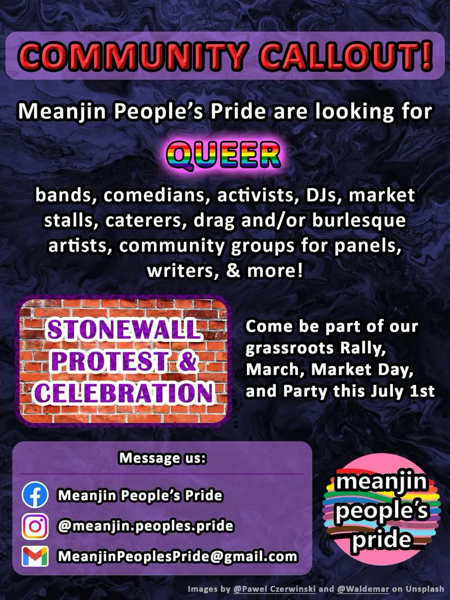 Might be a long shot,tagging Aussie makers.We've got Meanjin Pride event for the 1st of July,if anyone has any craft, dils, kink related products, apparel, etc and want to run a stall, we have space to fill 😘 please hit us up or share 🙏 @MenagerieToys @DarquePath @FauxPhallus