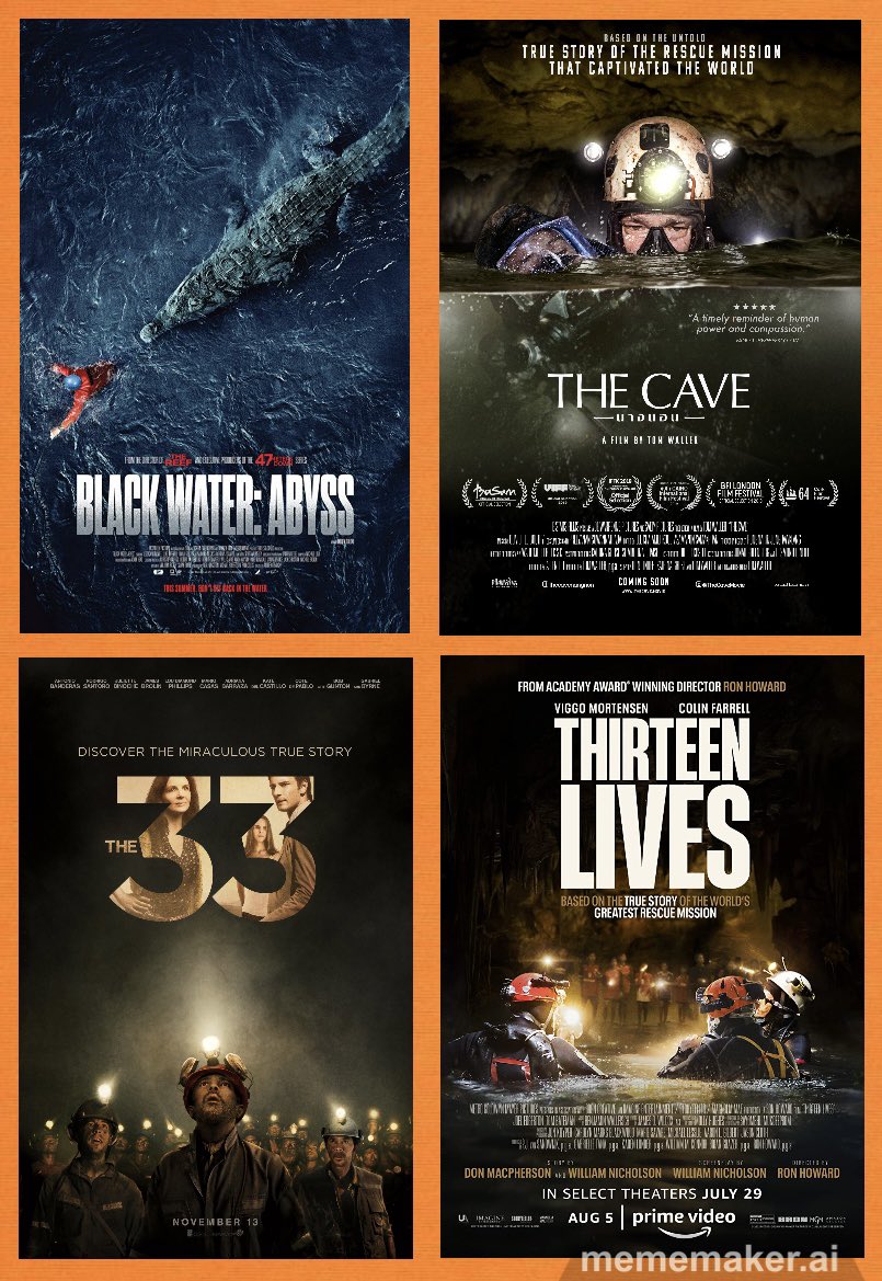 What epic cavedweller movies you like? #thecave #the33 #blackwaterabyss #thirteenlives #hollywoodmovies #moviemayhem
#moviemadness #chooseone
#pickone