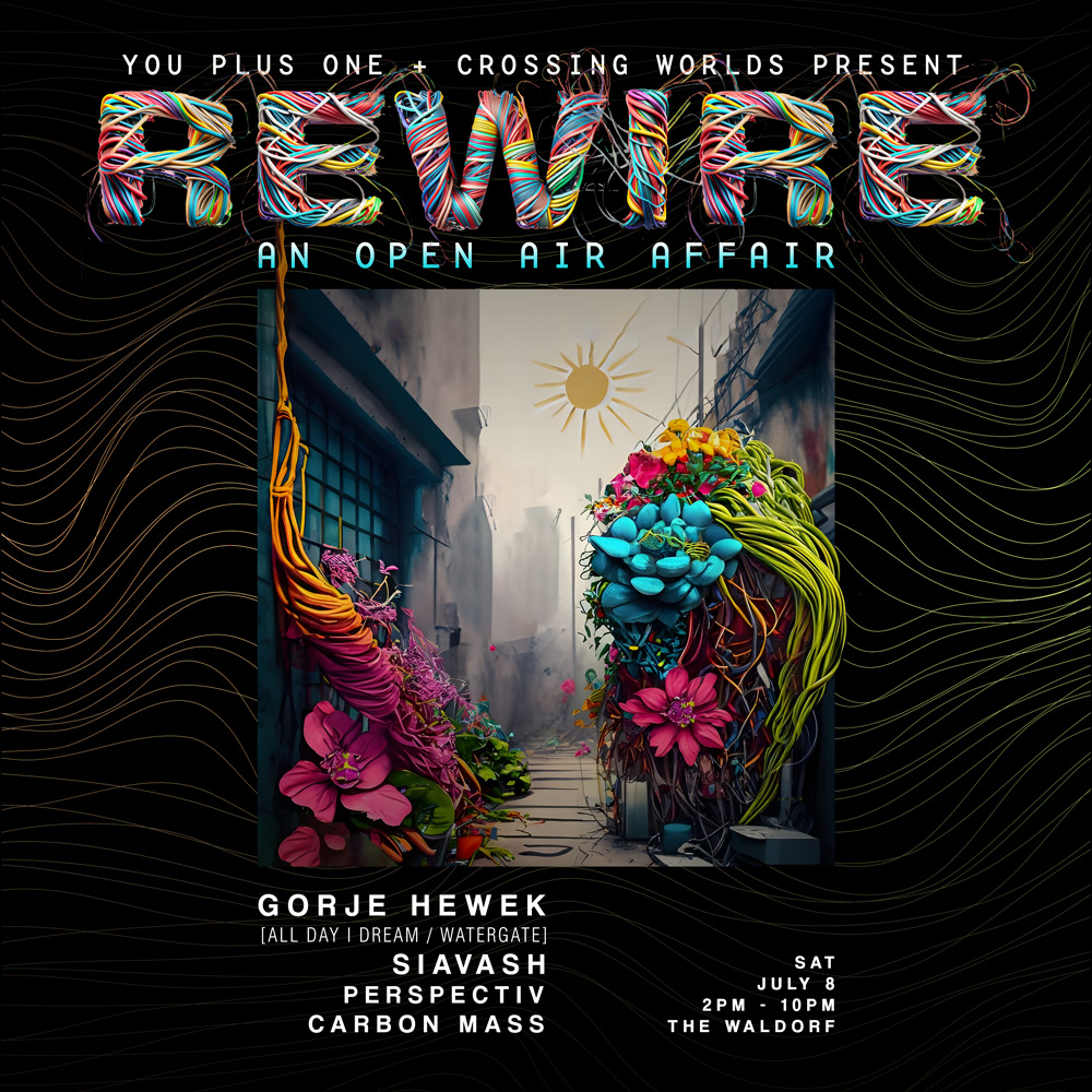 youplusoneca's tweet image. REWIRE: AN OPEN AIR AFFAIR W/ @GorjeHewek (ALL DAY I DREAM | WATERGATE RECORDS) + @djsiavash 

SAT, JULY 8 | 2PM - 10PM | THE WALDORF
TIX MOVING QUICKLY, GET YOURS NOW!
youplusone.ca/event/rewireop…