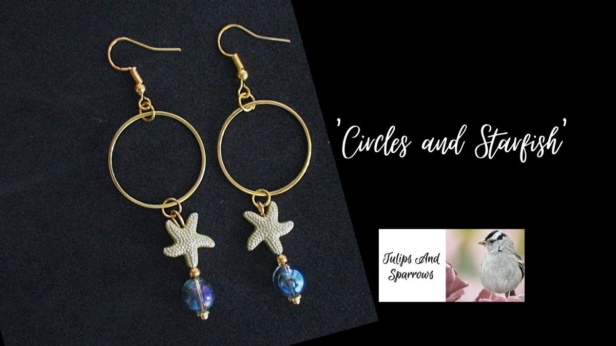 #starfishjewelry #starfishearrings #circleearrings #hoopearrings #sealifejewelry #beachearrings #mermaidglassearrings #goldearrings #goldjewelry #beachjewelry tulipsandsparrows.etsy.com