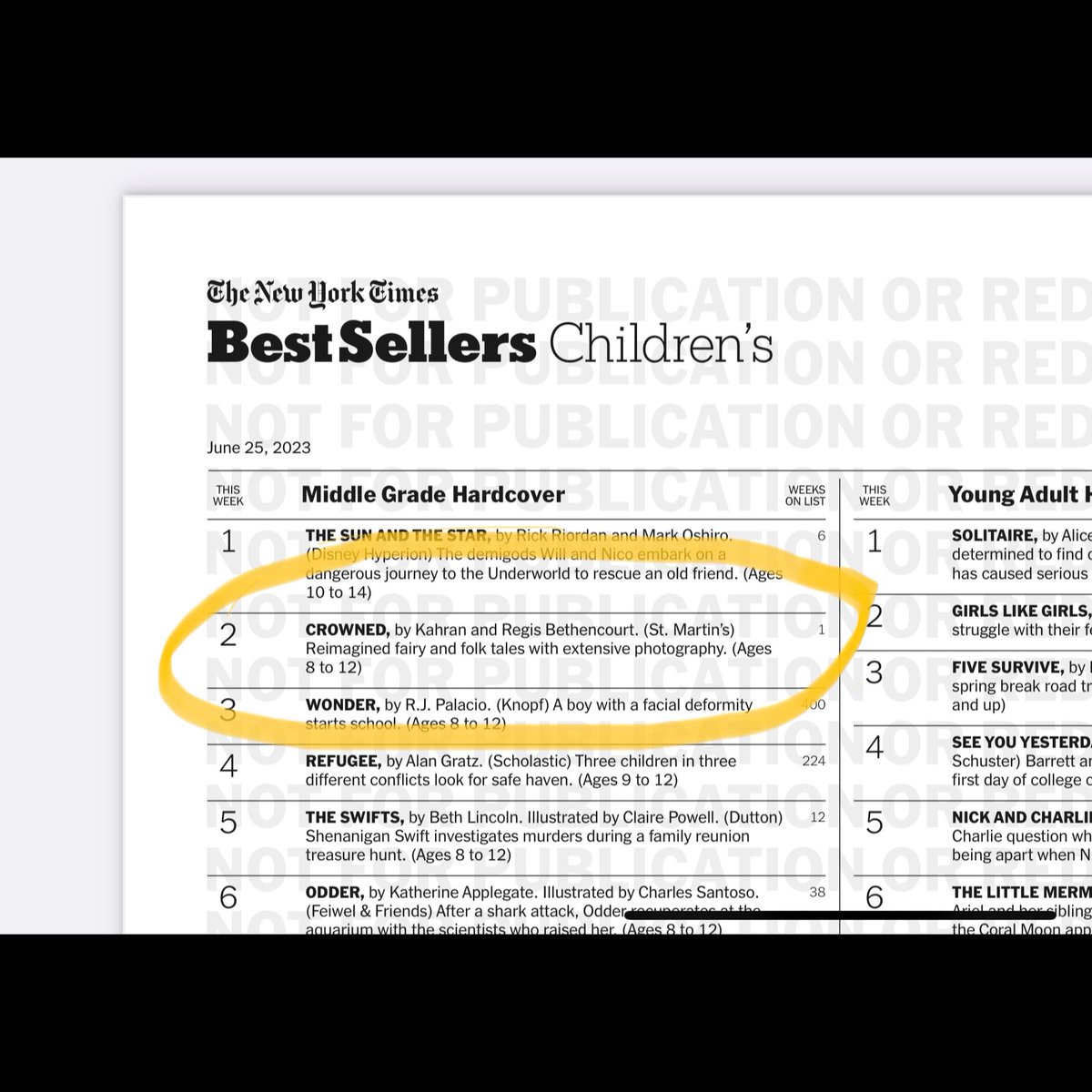 Debuting at #2 on the middle grade list! Congratulations ⁦<a href="/csphoto_atl/">CreativeSoul Photography</a>⁩ !