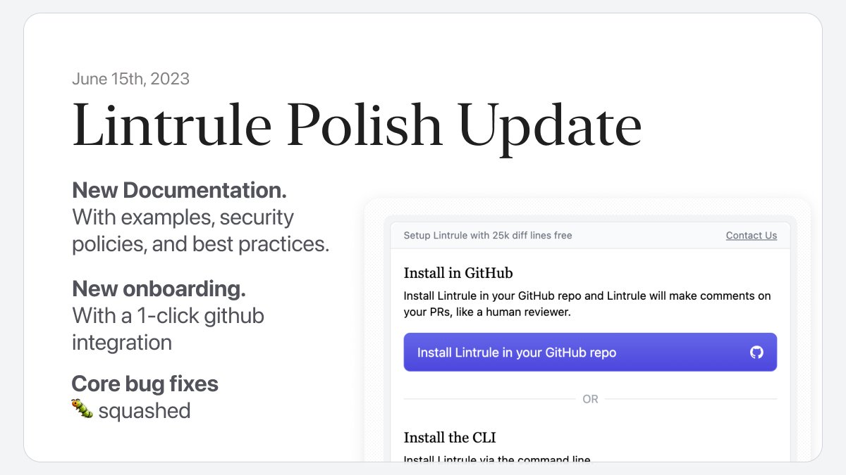 Hi! 

People don't celebrate the little details it takes to make stable &amp; reliable software.

So here's a <a href="/lintrule/">lintrule</a> polish &amp; bug-fix update, with thanks to the folks that helped guide the change.