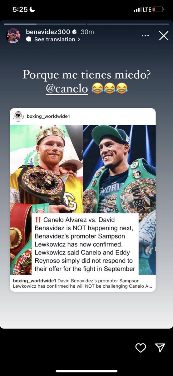 Benavidez to Canelo i believe he said why are you scared 

Someone fact check me lol