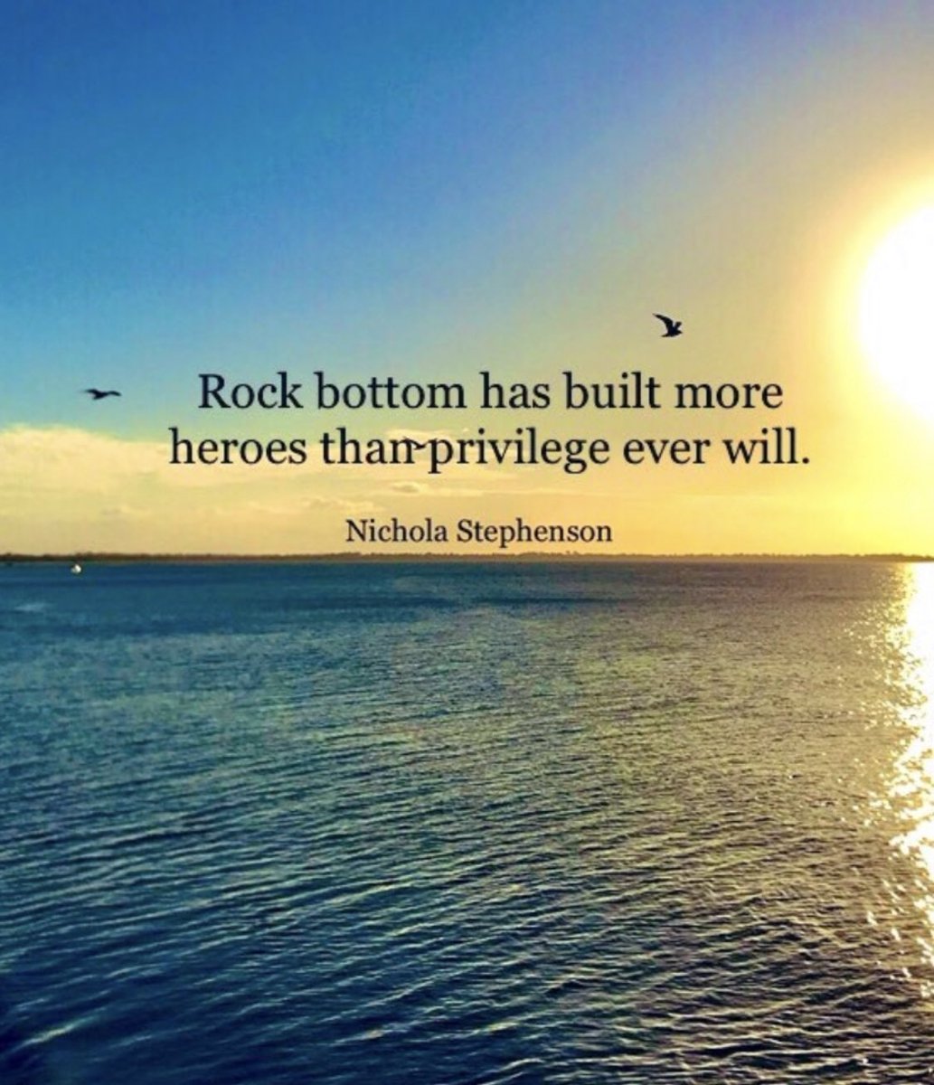Rock bottom has built more heroes than privilege ever will 💫

#positive #mentalhealth #mindset #JoyTrain #success #SuccessTrain #ThinkBIGSundayWithMarsha #thrivetogether #thinkbig