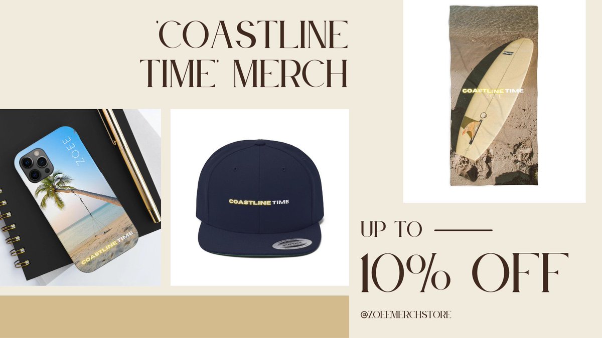 NEW 'COASTLINE TIME' SUMMER MERCH AVAIL NOW!! 🪩🏝️💛✨ Worldwide-delivery! Shop here: zoeemusic.myshopify.com/collections/co… 

#newMusic #NewMerch #Countrymusic #CoastlineTime #beach #summer