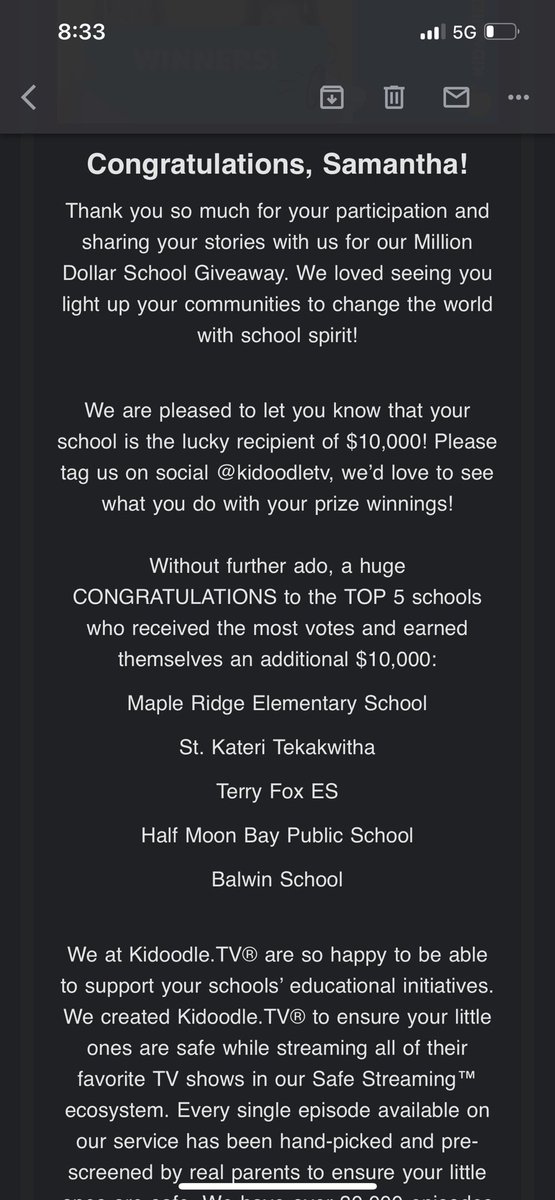 sharringtonFRA's tweet photo. Congratulations @AssisiOCSB We won $10,000! Thank you to our @FRA_Council school community and students for all the votes! We can’t wait to put this money towards some incredible learning spaces for our students! 🎉 @OttCatholicSB A big congrats to the winners of $20,000 too! 🎉 https://t.co/8G8OJIgQpN
