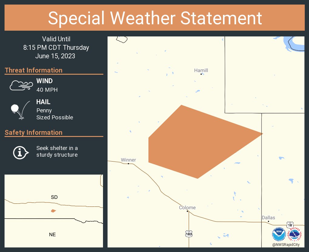 NWS Rapid City on Twitter "A special weather statement has been issued