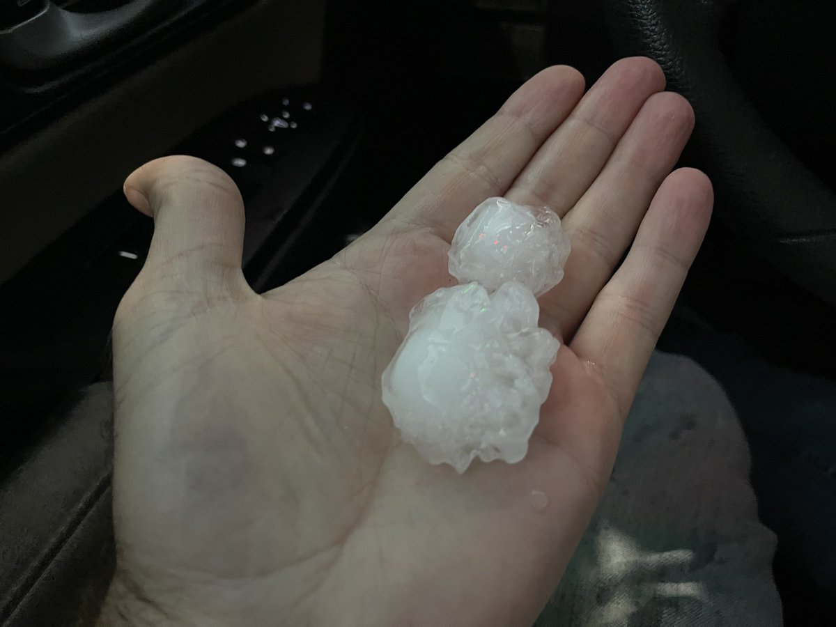 Almost pumping size hail at the Cherokee Truck stop off I-40 in Oklahoma.