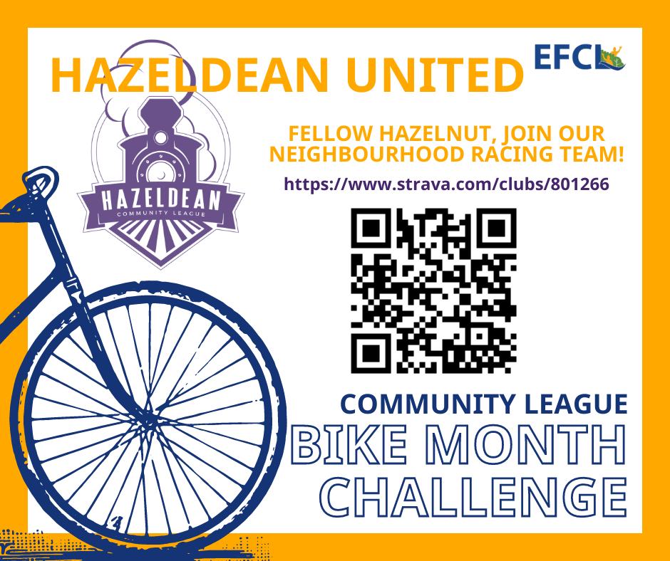 Our endearing neighbour to the north, Ritchie Community League, is at it again, and is challenging all Edmonton neighbourhoods to 'June Bike Month' from June 1-30, 2023. Let's rack up those km’s, Hazelnuts! #JuneBikeMonth2023 #HazeldeanUnited