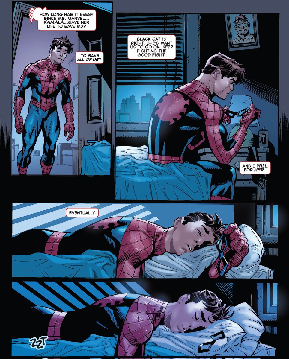 perce11dr's tweet photo. It is IMPRESSIVE that @nick_lowe_ and @zebwells CONTINUE with #fridging Kamala in ASM #27.
my guys, u r literally writing her death as something that propels Peter's character here, with complete devaluation of Kamala in this pointless death.
Hope @Marvel fired u soon. https://t.co/DF52Bv4vj1