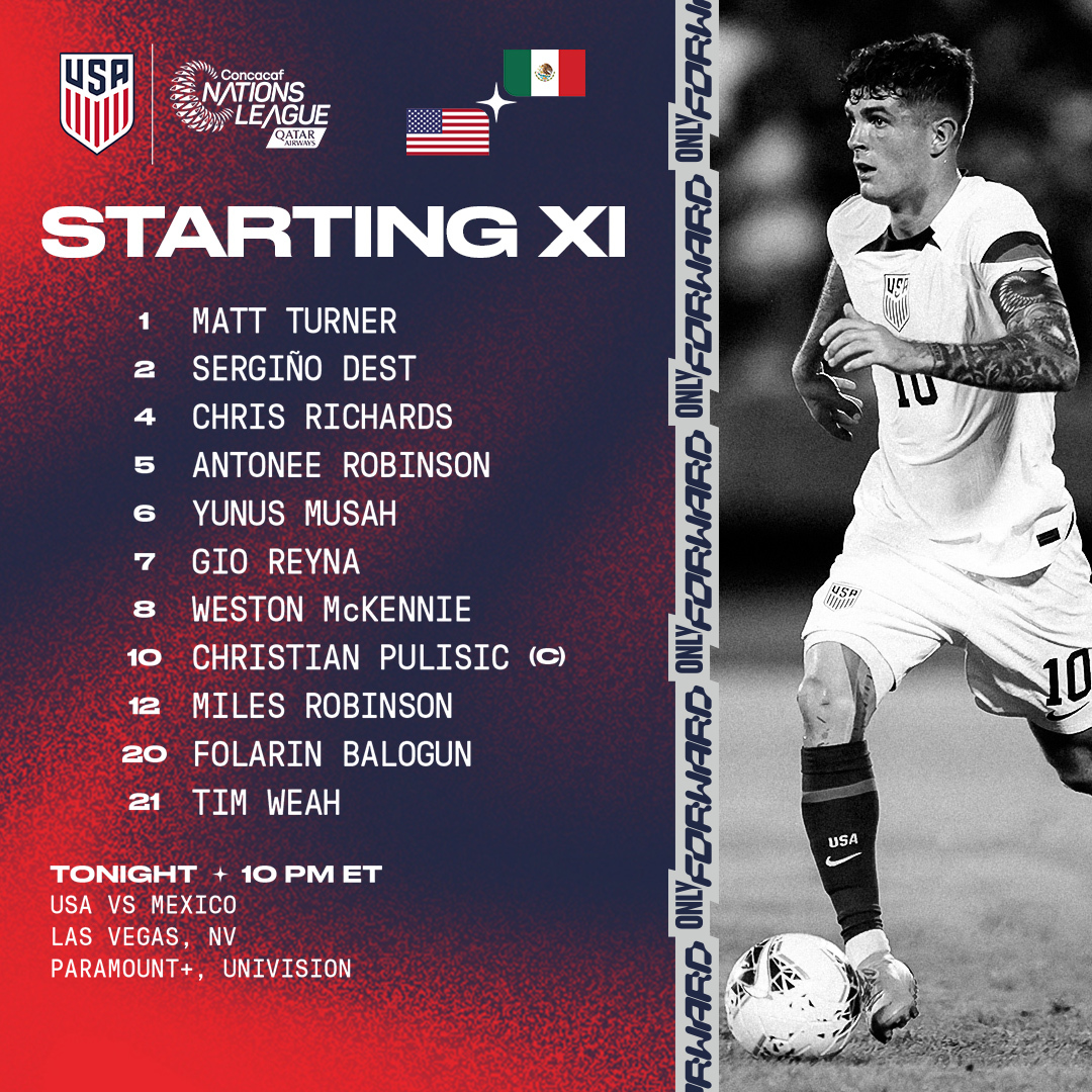 Our XI versus Mexico 🇺🇸