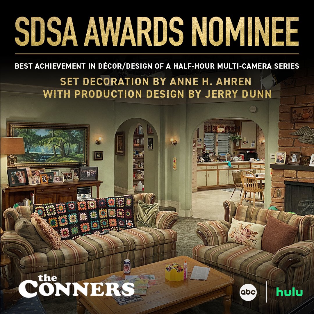 TheConnersABC's tweet image. Congratulations to #TheConners Set Decoration Crew on their #SDSA nomination for Best Achievement In Decor/Design Of A Half-Hour Multi-Camera Series 👏