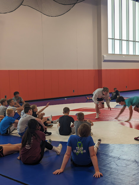 warriorscwrestl's tweet photo. Day #2 -- Warrior Tough Wrestling Camp in the books!  A great two days of wrestling with @nelson_brands!  
Thanks to the Sioux Center Booster Club and our sponsors:  Walinga Inc. / Snap Fitness / JB Transfer / Van Es Dentistry / Van't Hof Concrete
#attitudeofgratitude #sharper https://t.co/ae91Nh27d9