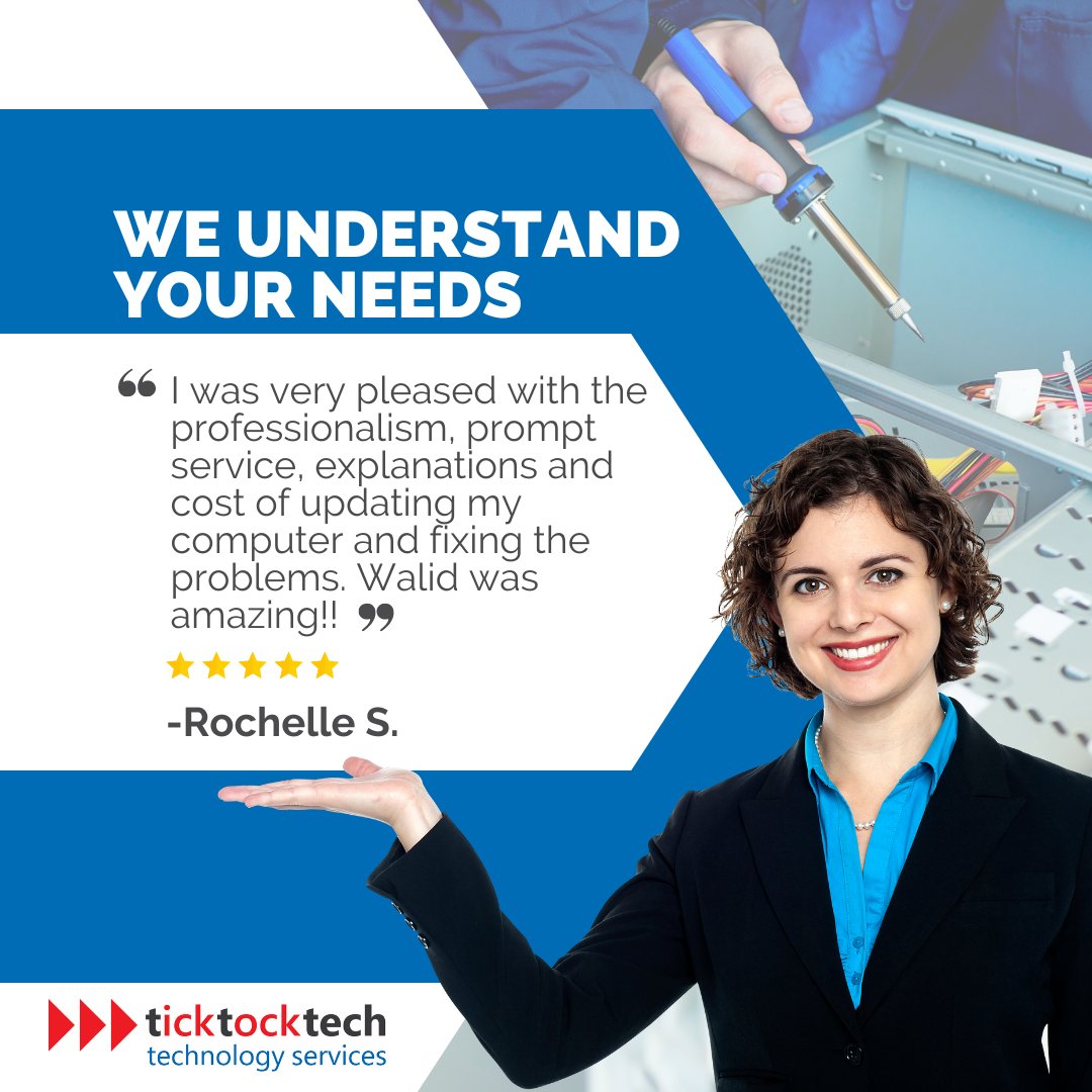 Count on our same-day repair,  free estimates, money-back guarantee, and discount pricing to address your tech needs effectively. 🛠️💯 

#UnderstandingYourNeeds  #SameDayRepair #FreeEstimates #MoneyBackGuarantee #DiscountPricing #Ticktocktech #Apple #Windows #best #ComputerRepair