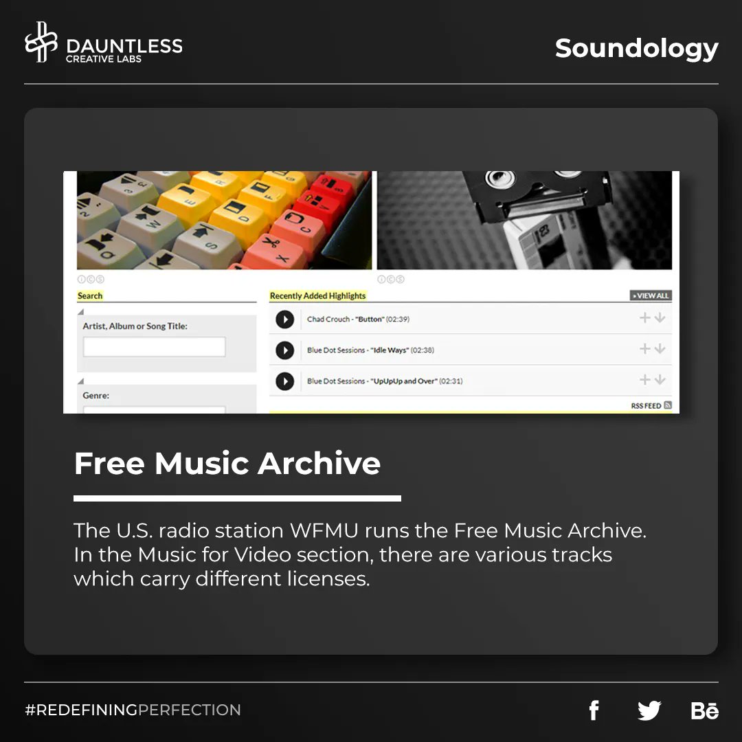 'Dive into the world of sound with our exclusive soundology featuring the Free Music Archive!  Discover a treasure trove of free, high-quality music tracks from various genres and artists to enhance your creative projects. 

#BeDauntless #RedefiningPerfection