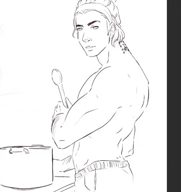 Just a sketch of Dimitri cooking.
#VampireAcademy #sketch