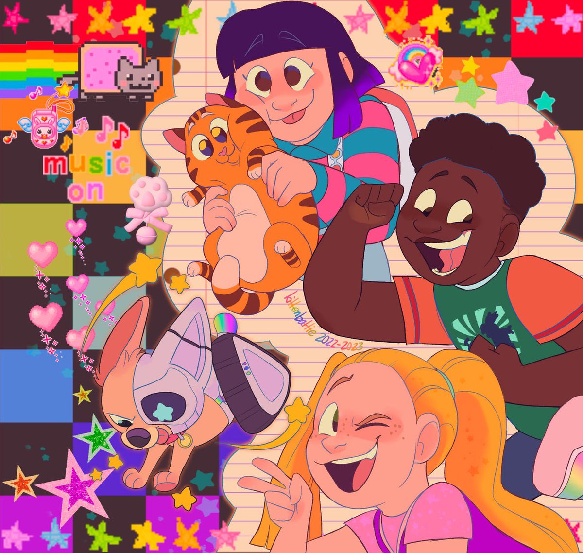 JonathanPeng20's tweet image. Fully colored of #friendzspace from @kittenbattie