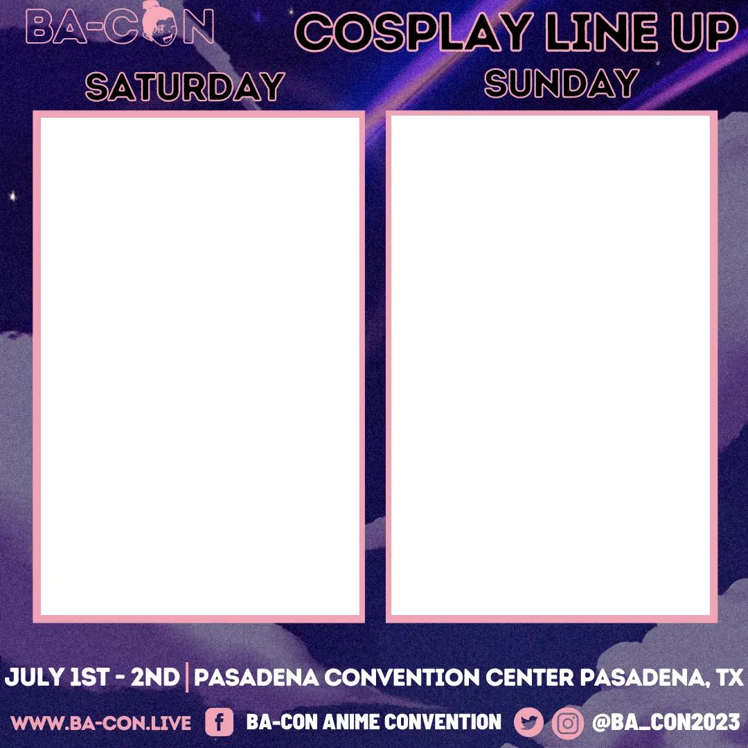Ba-Con is 16 days away. Show us your Cosplay line up! ba-con.live/cosplay-lineup
#cosplay #anime #animeconvention #BA2023
