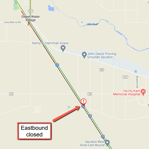 Arizona DOT on Twitter "*UPDATE* *CLOSURE* I10 eastbound is now