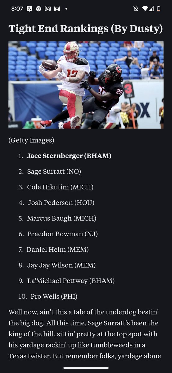 USFLFantasyGuys's tweet image. @_Jstern @USFLStallions is the No. 1 TE to finish the USFL regular season. Sorry @SageSurratt_14 @USFLBreakers
open.substack.com/pub/usflfantas…