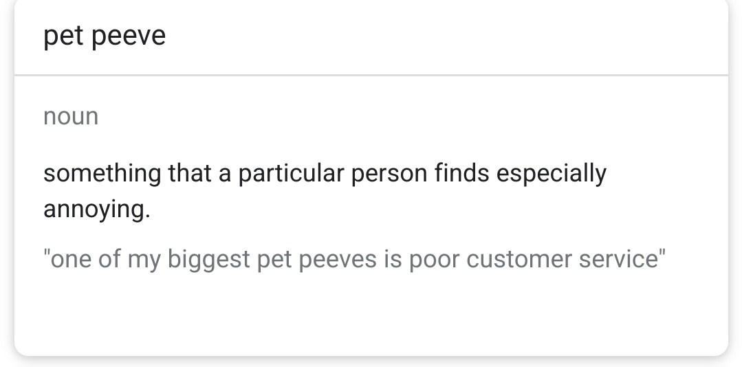 shou ¹¹⁸ on Twitter "here's the definition of pet peeve btw https//t.co/ZmvE2kBu9L" / Twitter