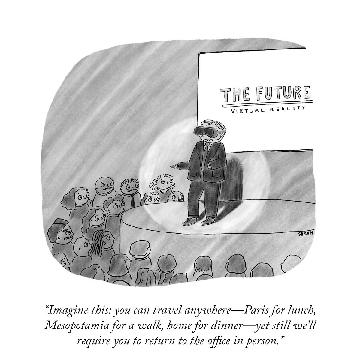 A cartoon by Sarah Kempa. #NewYorkerCartoons
