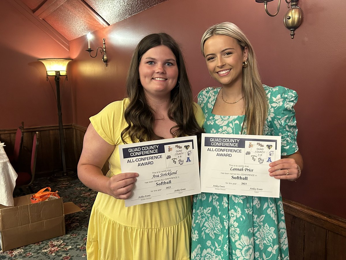 Congrats to our very own <a href="/AvaStri91717898/">Ava Strickland</a> and <a href="/LannahPrice/">Lannah Price</a>, South Johnston HS teammates and now Quad Co All Conference and Academic All Conference award recipients!  
Smart ✔️Pretty ✔️Athletes ✔️
Nice work ladies! 

<a href="/TeamNCSoftball/">Team North Carolina Softball</a>