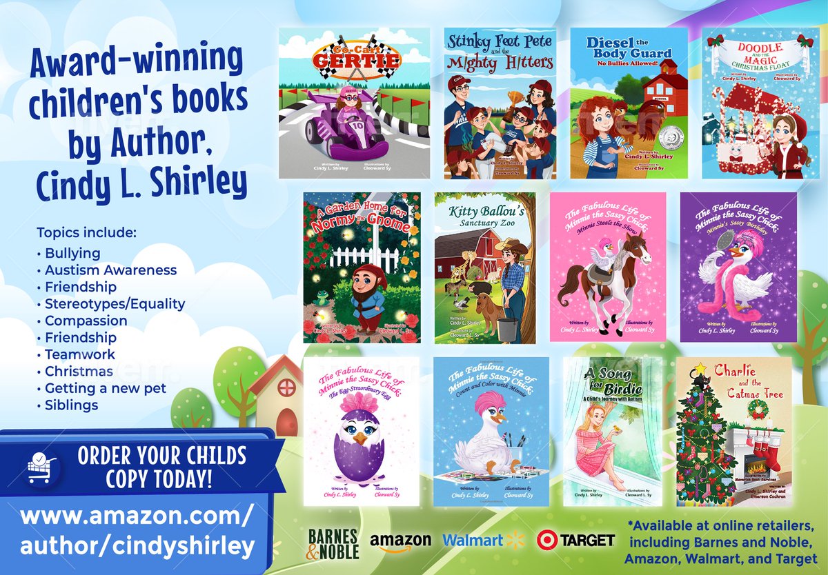 Creative and imaginative children's books for early readers. Available in paperback, hardcover, and ebook. Order your childs copy today at amazon.com/author/cindysh… #kidsbooks #earlyreaders #PictureBooks #kids #booktwt #books #BookSale #TEACHers #bookstagram #READERS #readinglist