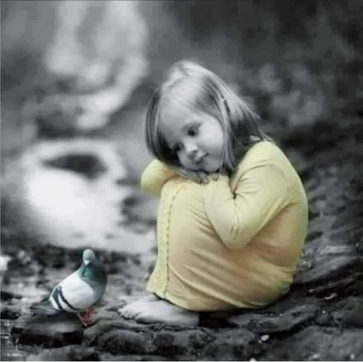 Hello world🙏 In childhood,we are not aware of those things that surround us therefore only our biological entities play all the way without mindfulness &amp; there would be no division in our eyes so we looked everything with innocent eyes like this little girl &amp; we can continue it!