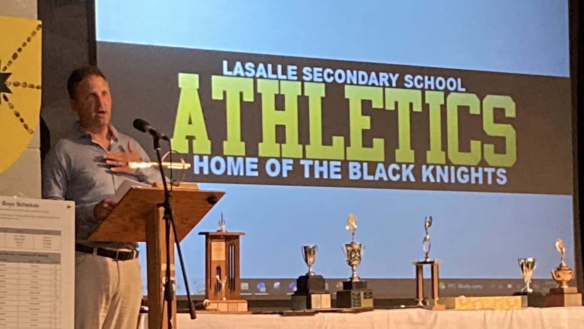 HUUUUUUUUUGE THANK YOU to our Athletic Director, Coach, teacher, mentor, friend Reuben Brunet for all that you do for @LaSalle_LDSB Athletics! We ❤️ you! #KnightPride