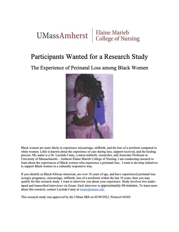 LucindaCantyPhD's tweet photo. Black women who experienced a perinatal loss within the past 10 years can now participate in the study. https://t.co/slrXDKp8hZ